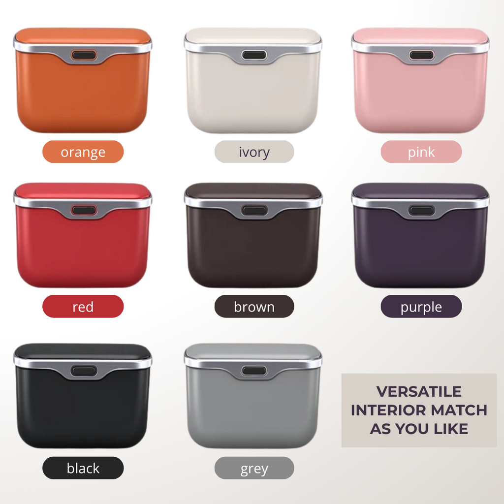 Car Trash Can with Lid – Hanging Storage Bin for Car Interior