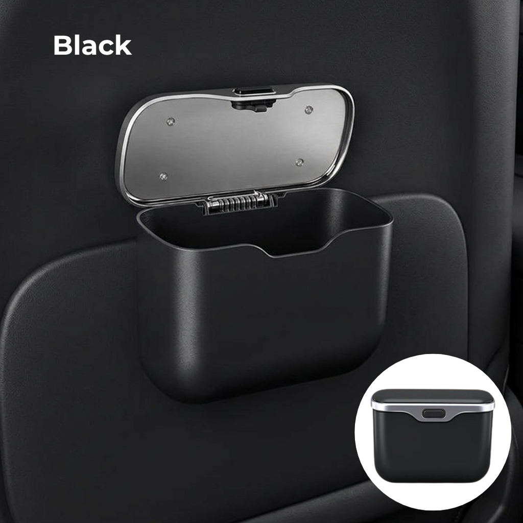 Car Trash Can with Lid – Hanging Storage Bin for Car Interior