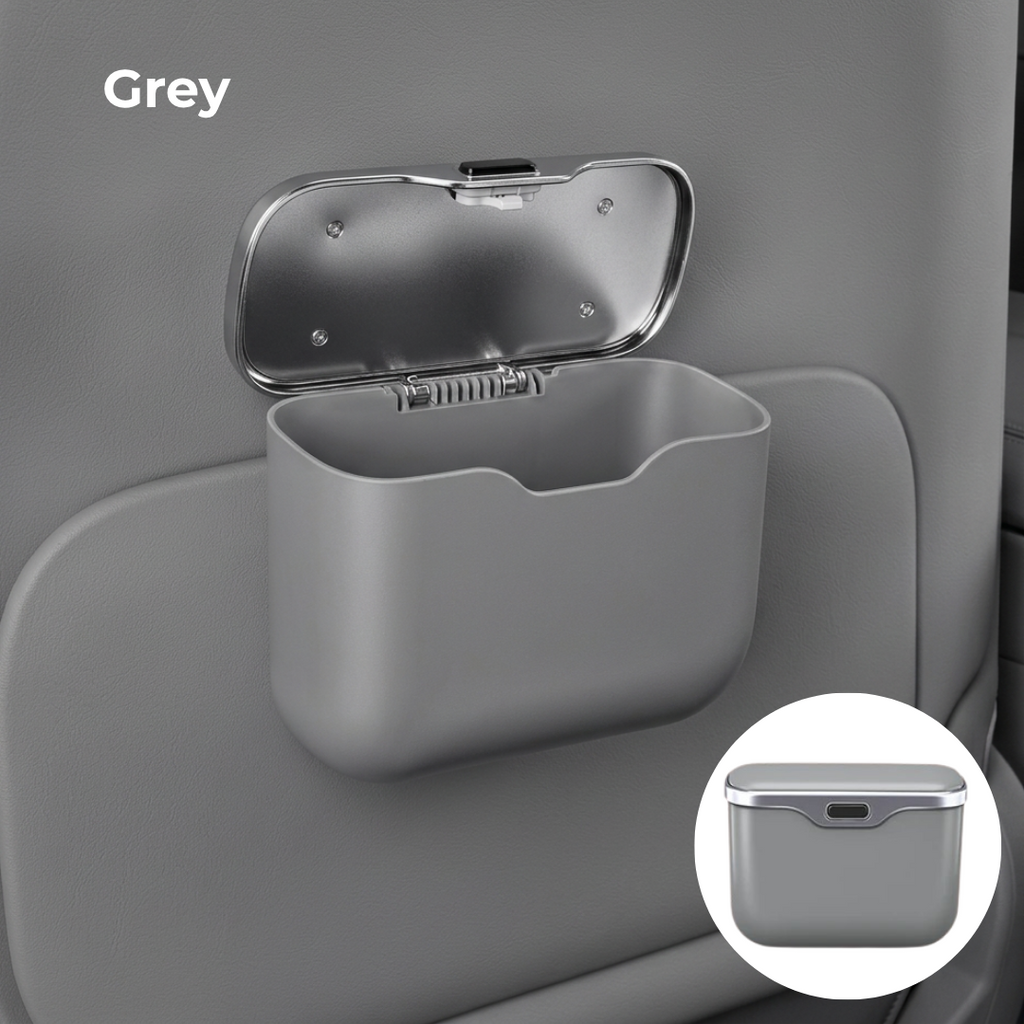Car Trash Can with Lid – Hanging Storage Bin for Car Interior