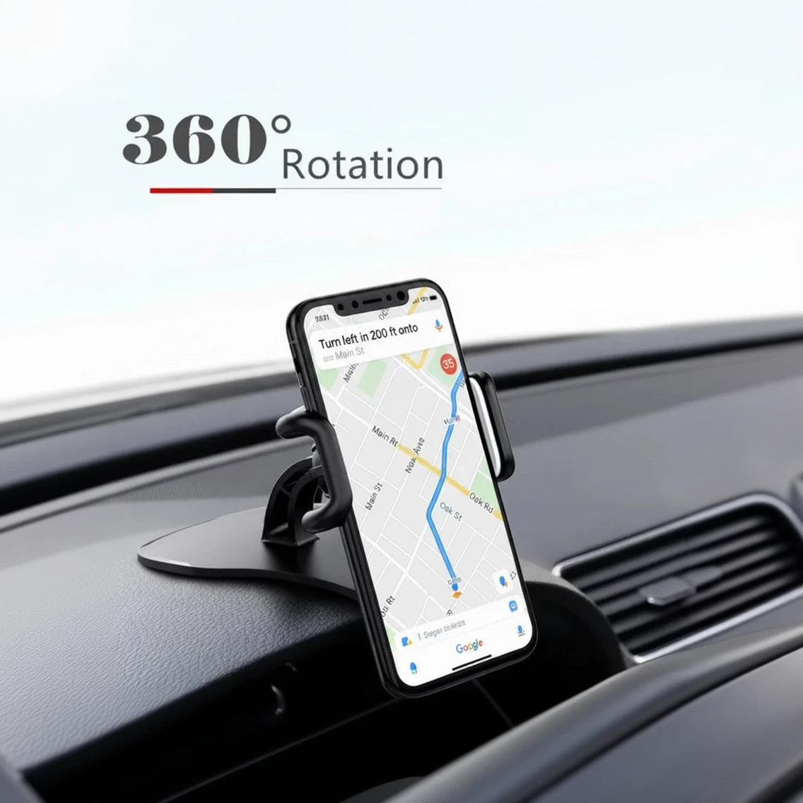 Universal 360° Rotating Car Phone Holder – Secure Dashboard Mount for All Smartphones