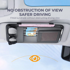 Car Sun Visor Organizer – Leather Storage Pocket for Essentials