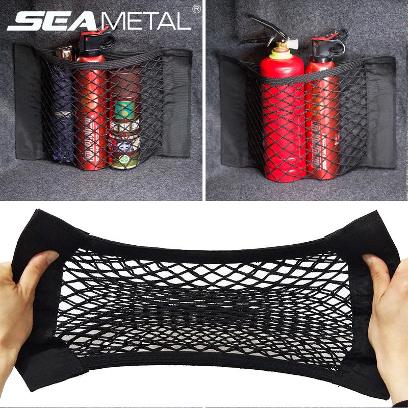 Car Trunk Mesh Storage Net – Universal Stick-On Organiser