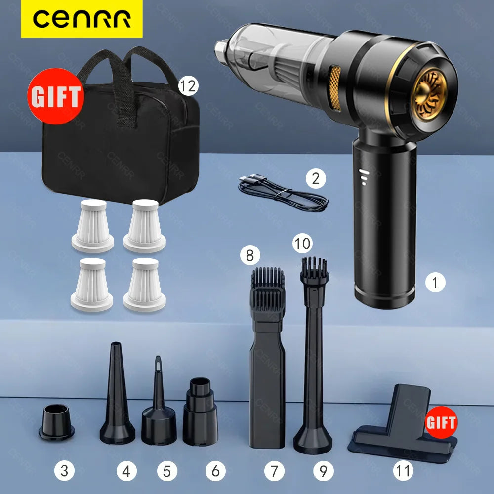 Cordless Car Vacuum – Brushless Handheld Vacuum with HEPA Filter & Attachments