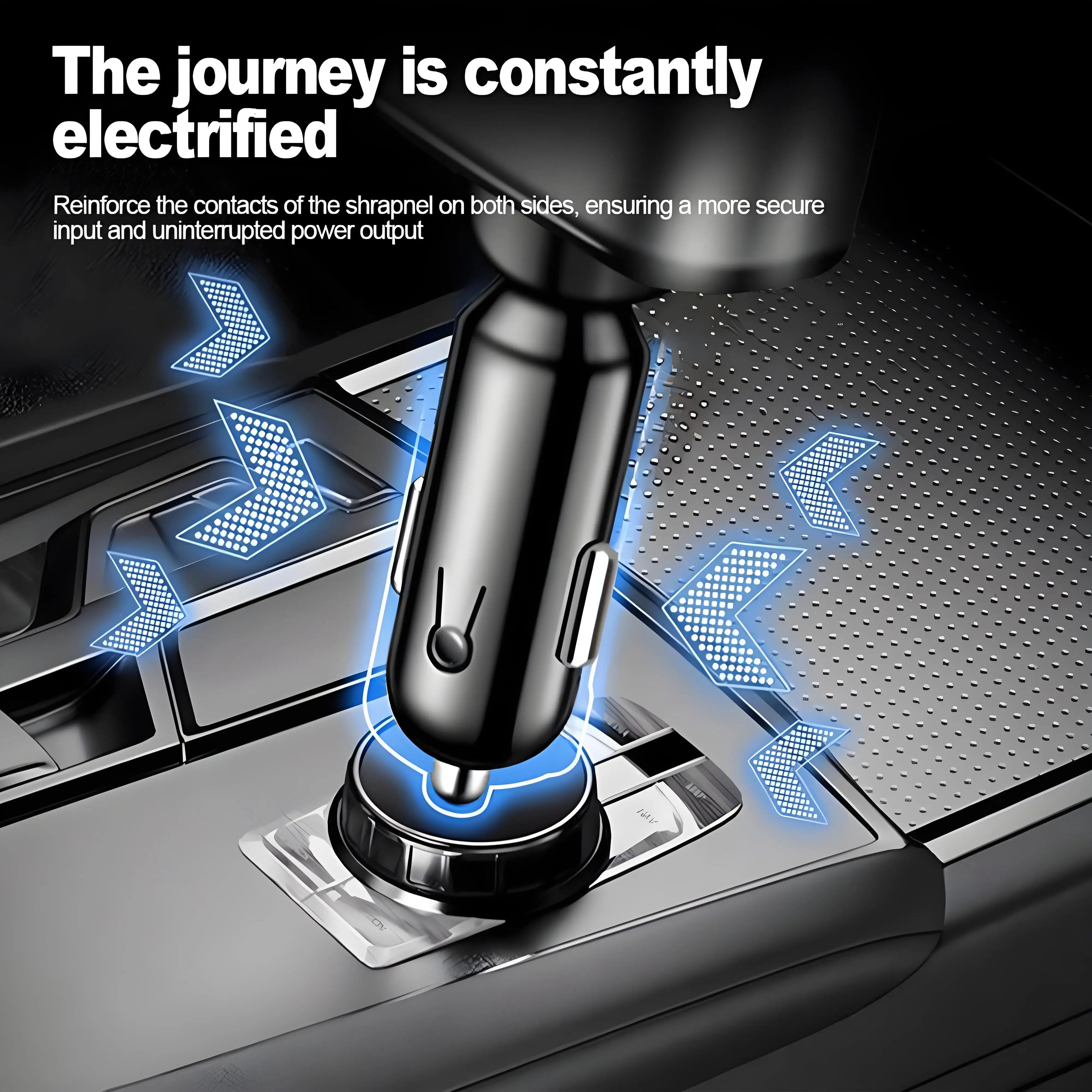 120W Super Fast Car Charger – Retractable Cable & Starlight LED