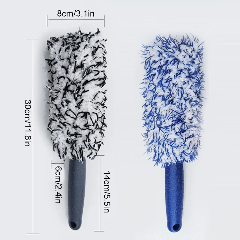 Plush Wheel & Rim Cleaning Brush – Soft Microfiber Tyre Brush