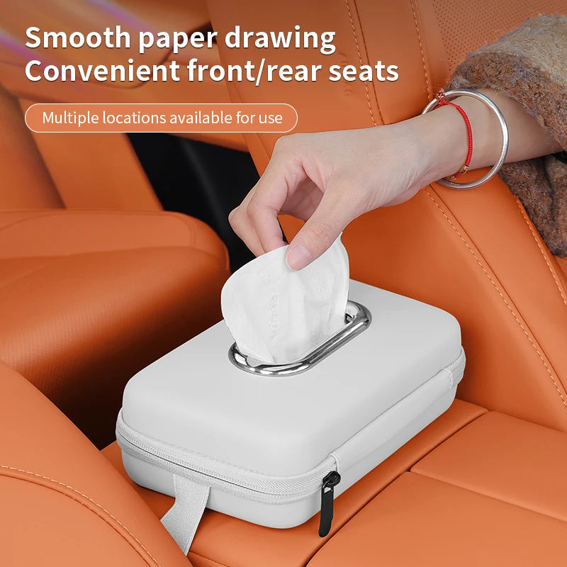 Car Tissue Box Holder – Multifunctional Sun Visor & Armrest Storage