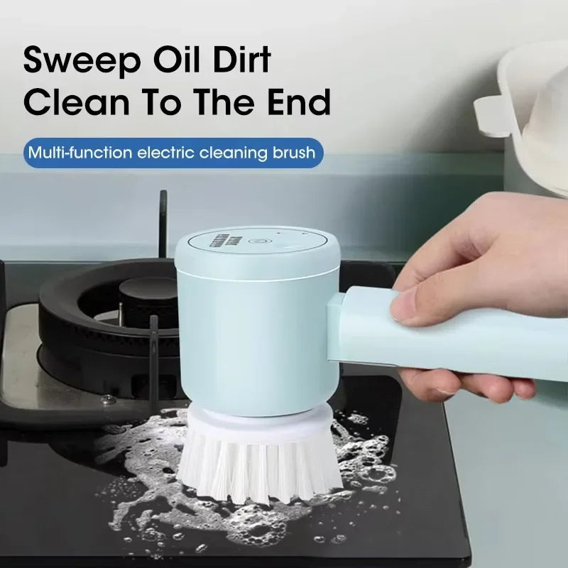 Cordless Spin Scrubber – Rechargeable Cleaning Brush with 5 Heads