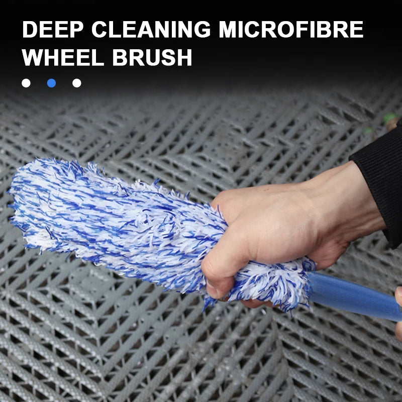 Plush Wheel & Rim Cleaning Brush – Soft Microfiber Tyre Brush