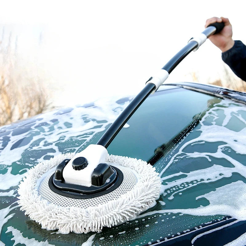 Telescopic Car Wash Mop – Soft Chenille Head with Extendable Handle