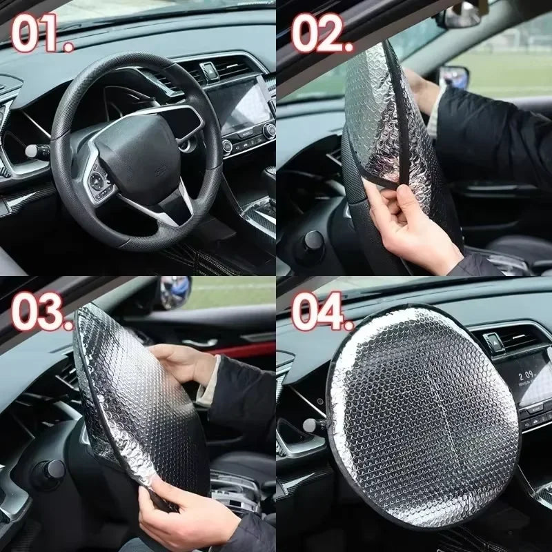 Reflective Steering Wheel Sun Protector