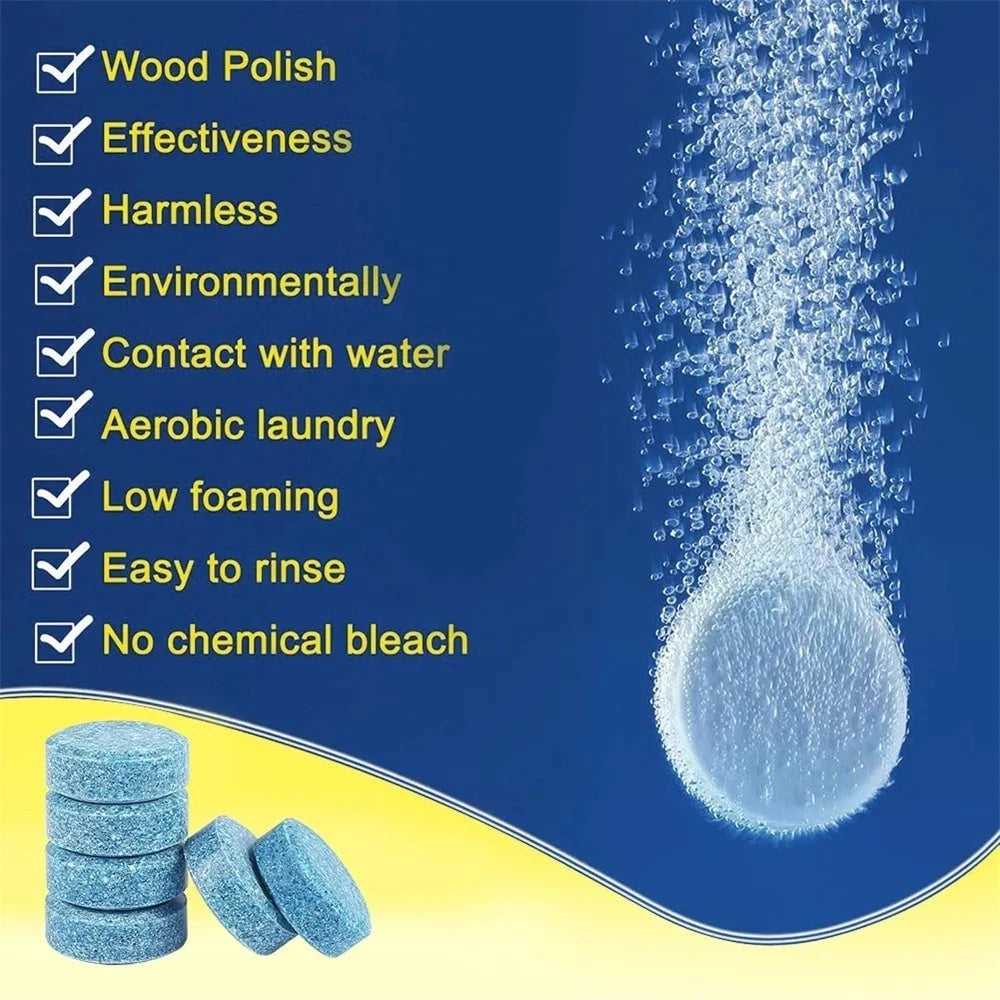 Windscreen Washer Tablets – Concentrated Glass Cleaner, 1 Tablet = 4L