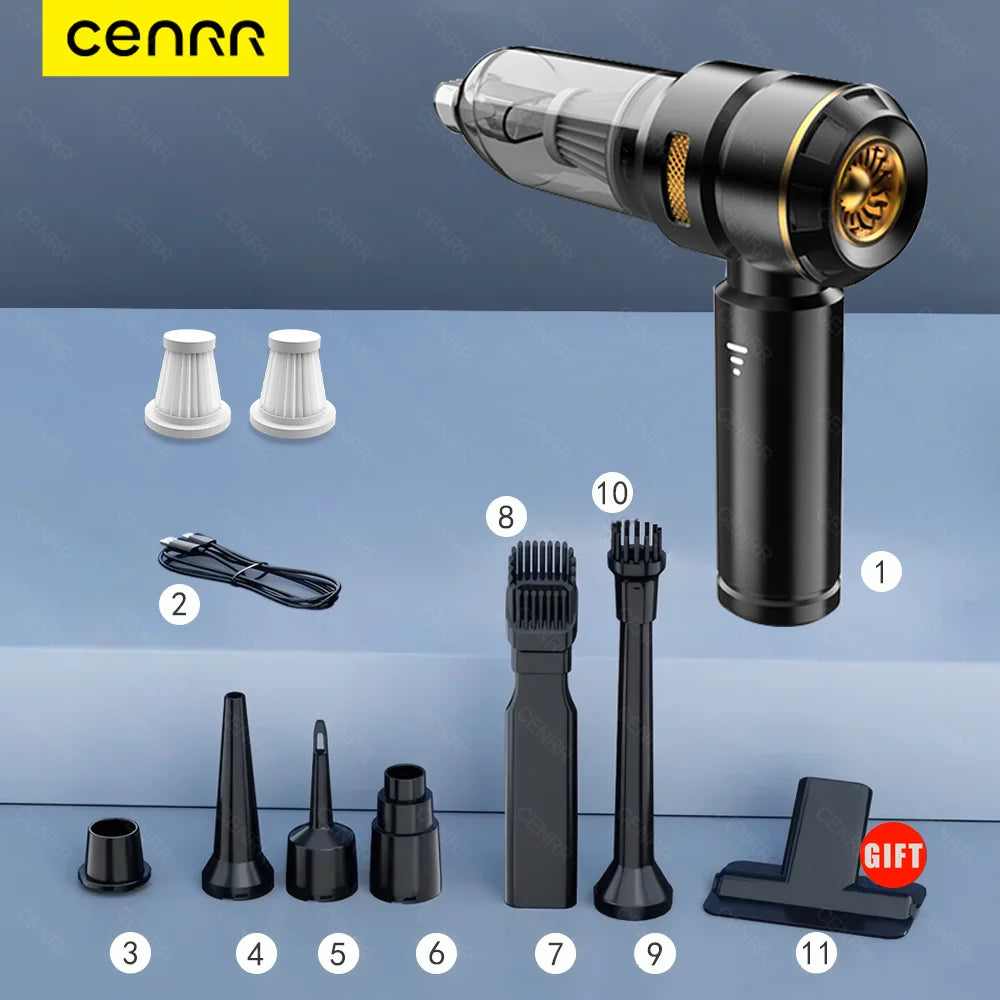 Cordless Car Vacuum – Brushless Handheld Vacuum with HEPA Filter & Attachments