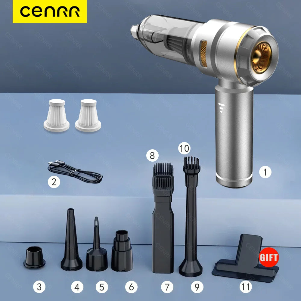 Cordless Car Vacuum – Brushless Handheld Vacuum with HEPA Filter & Attachments