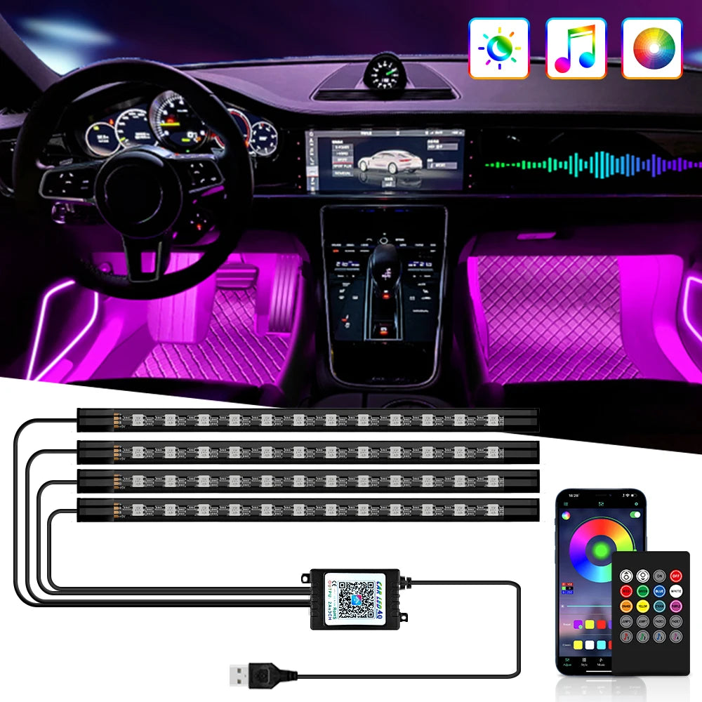 RGB LED Footwell Lights – Music-Sync Ambient Kit