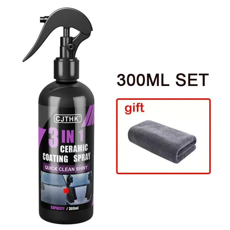 3-in-1 Ceramic Coating Spray – Hydrophobic Gloss & Paint Protection
