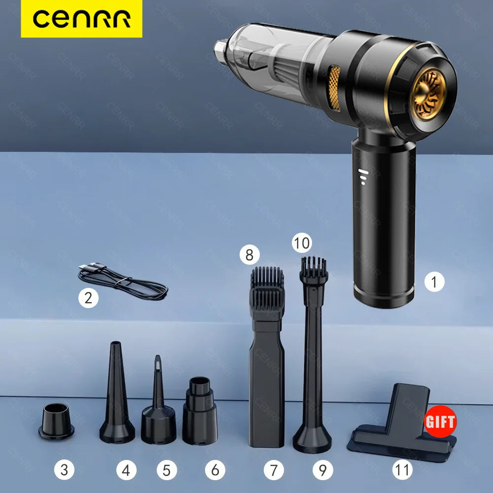 Cordless Car Vacuum – Brushless Handheld Vacuum with HEPA Filter & Attachments