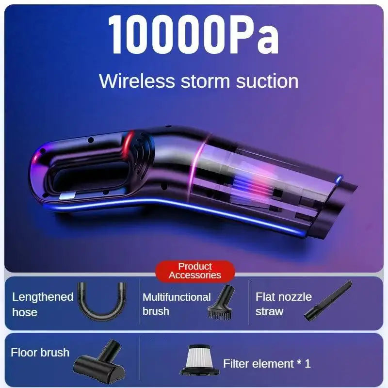 Handheld Car Vacuum – Wet & Dry with Motorised Brush Head & 6 Attachments