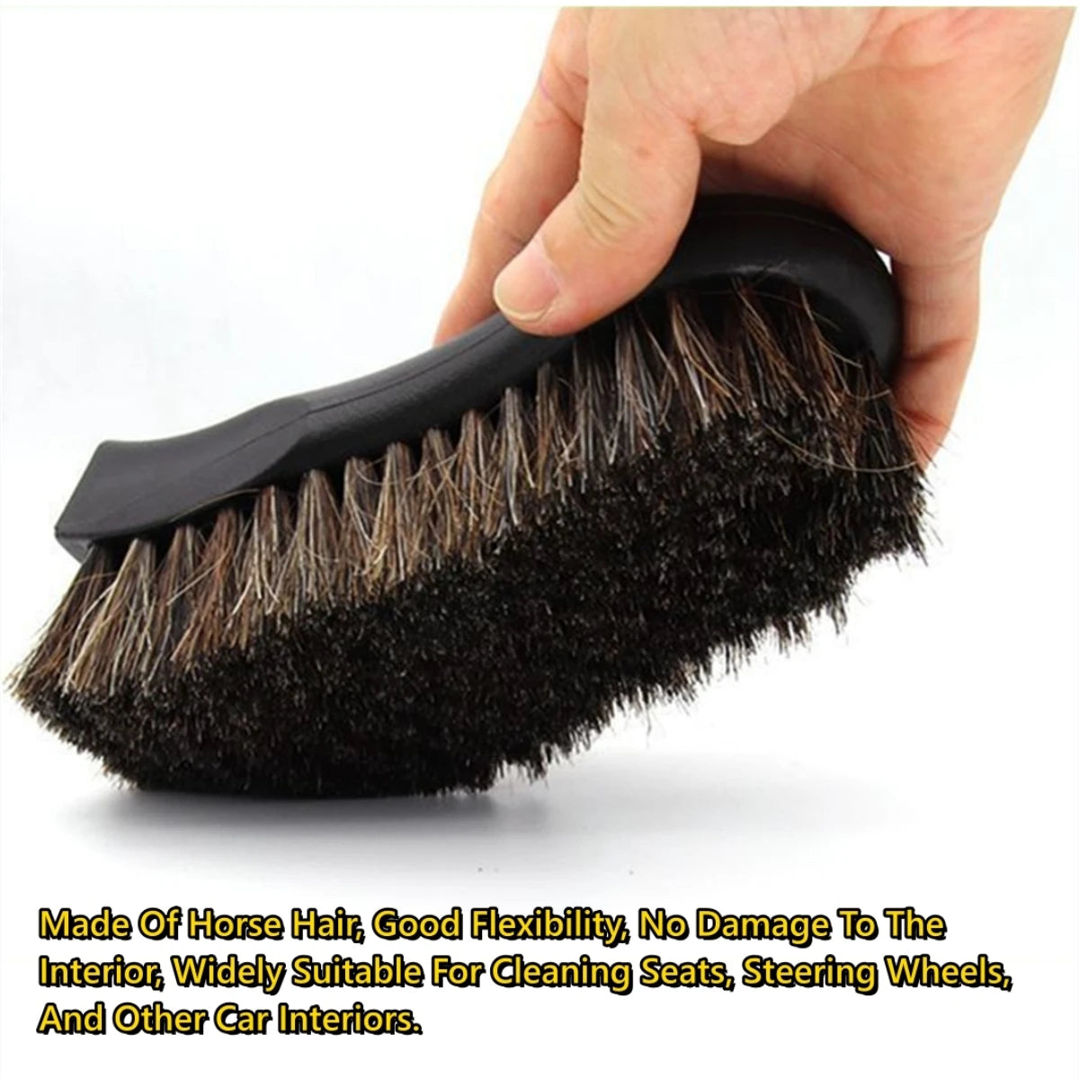 Horsehair Leather Cleaning Brush – Soft Interior Detailing Brush