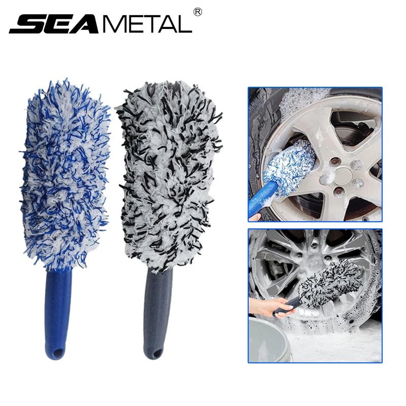 Plush Wheel & Rim Cleaning Brush – Soft Microfiber Tyre Brush