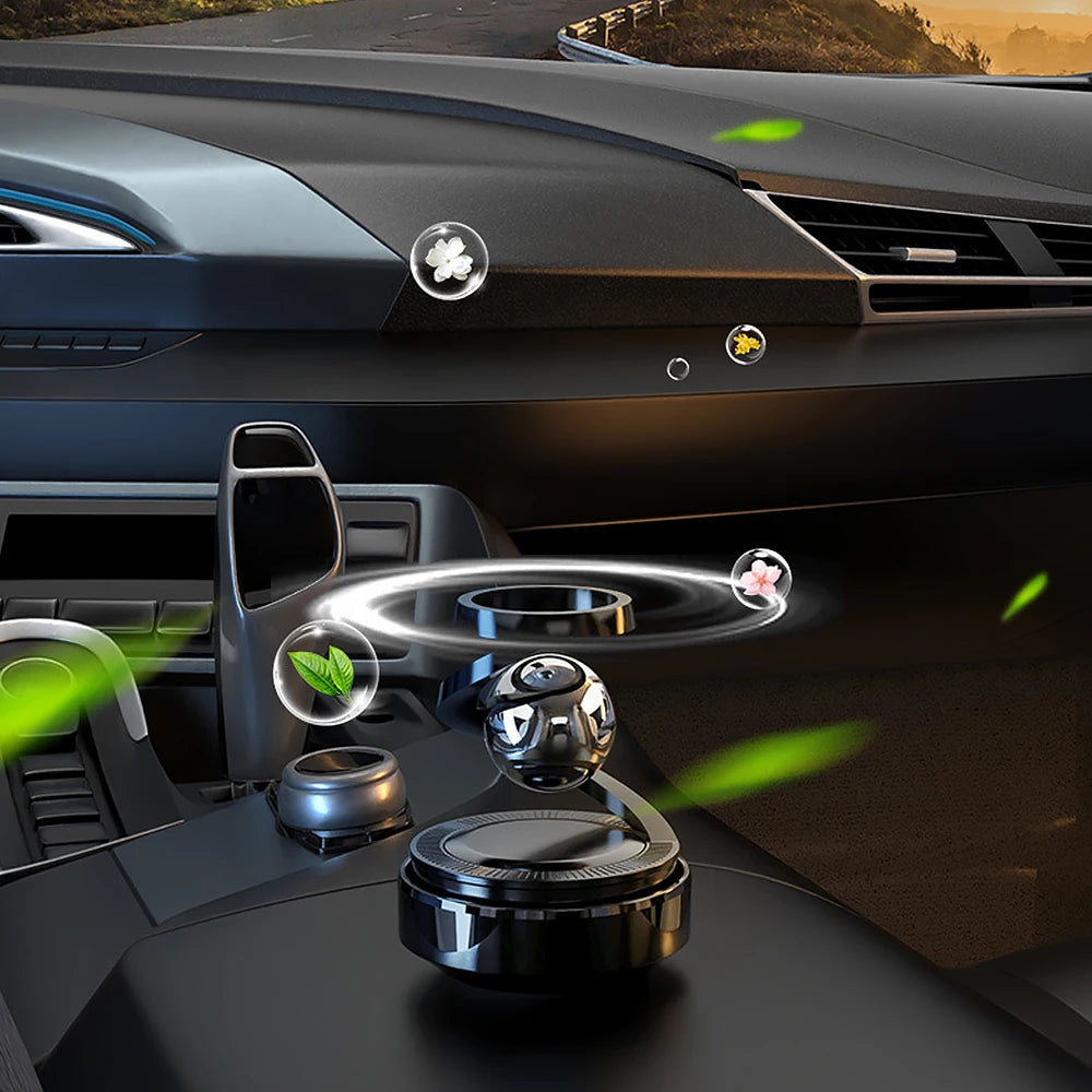 Black solar rotating car air freshener
