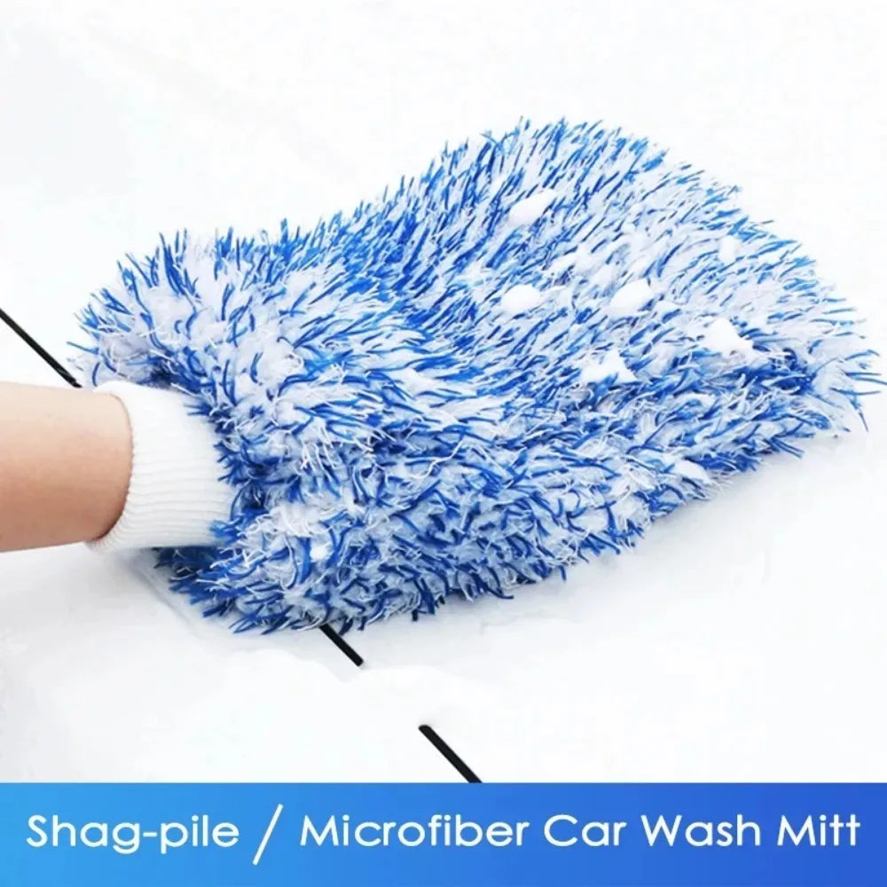 Plush Microfiber Car Wash Mitt – Thick Chenille Wash Glove