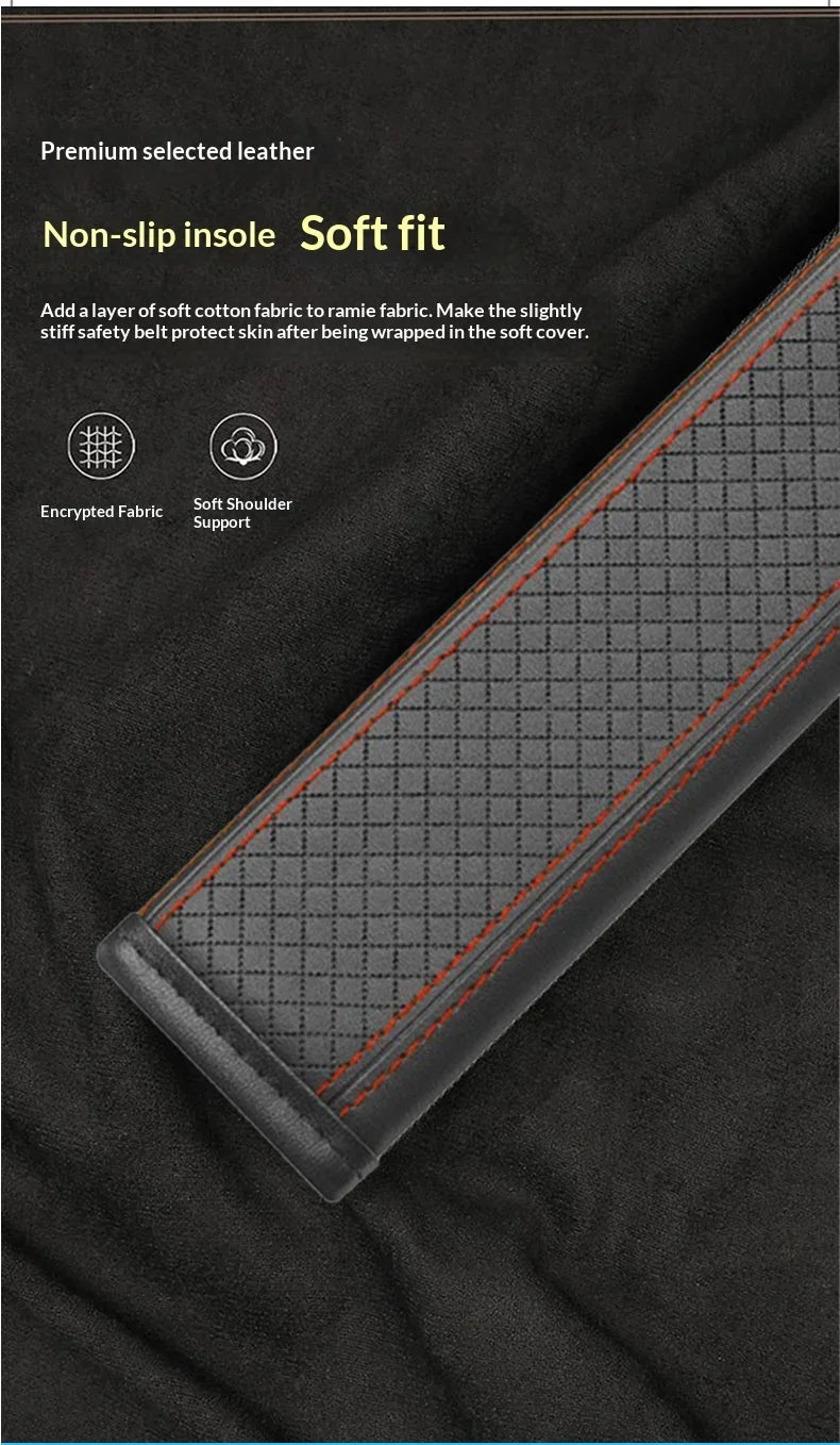 Leather Seat Belt Cover – Anti-Chafe Comfort Pad