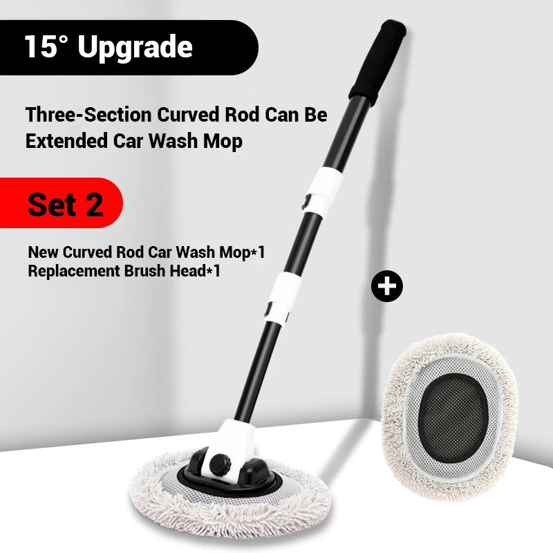 Telescopic Car Wash Mop – Soft Chenille Head with Extendable Handle