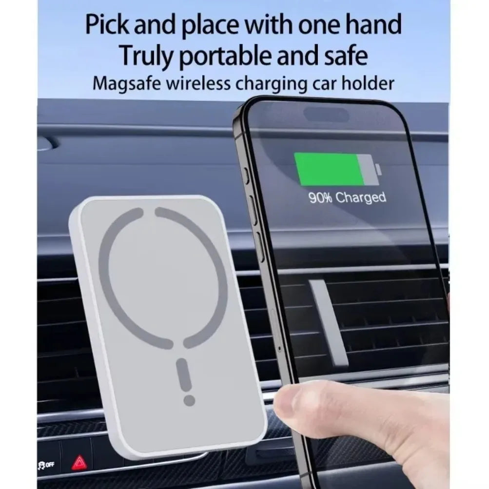 Magnetic Car Air Vent GPS Phone Holder Stand Wireless Charger For Magsafe iPhone 17 16 15 14 13 12 Pro Max Cellphone Bracket