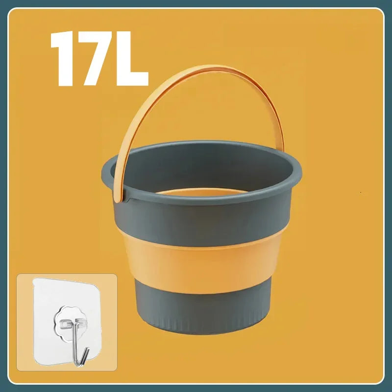 Collapsible Car Wash Bucket – Thick Silicone, 5L / 10L / 17L