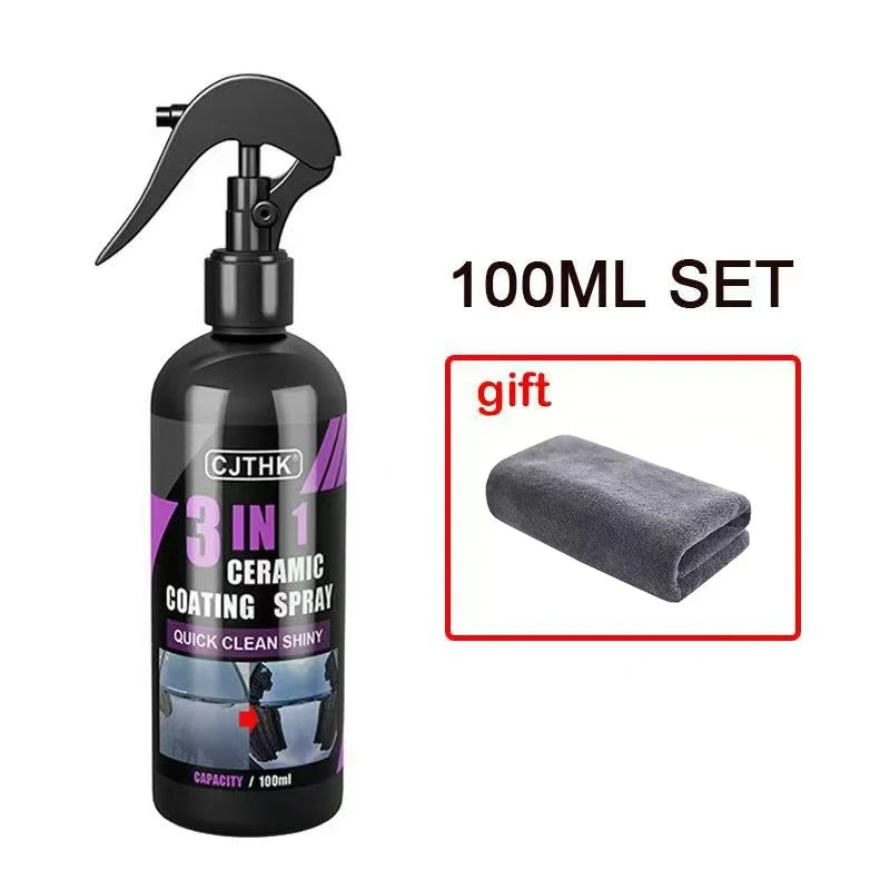 3-in-1 Ceramic Coating Spray – Hydrophobic Gloss & Paint Protection