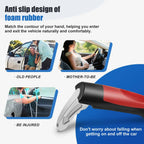 Non-slip foam grip on the car door handle