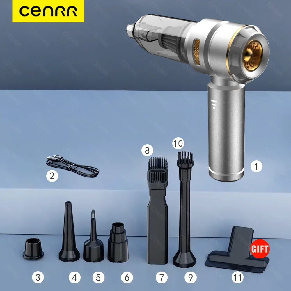 Cordless Car Vacuum – Brushless Handheld Vacuum with HEPA Filter & Attachments