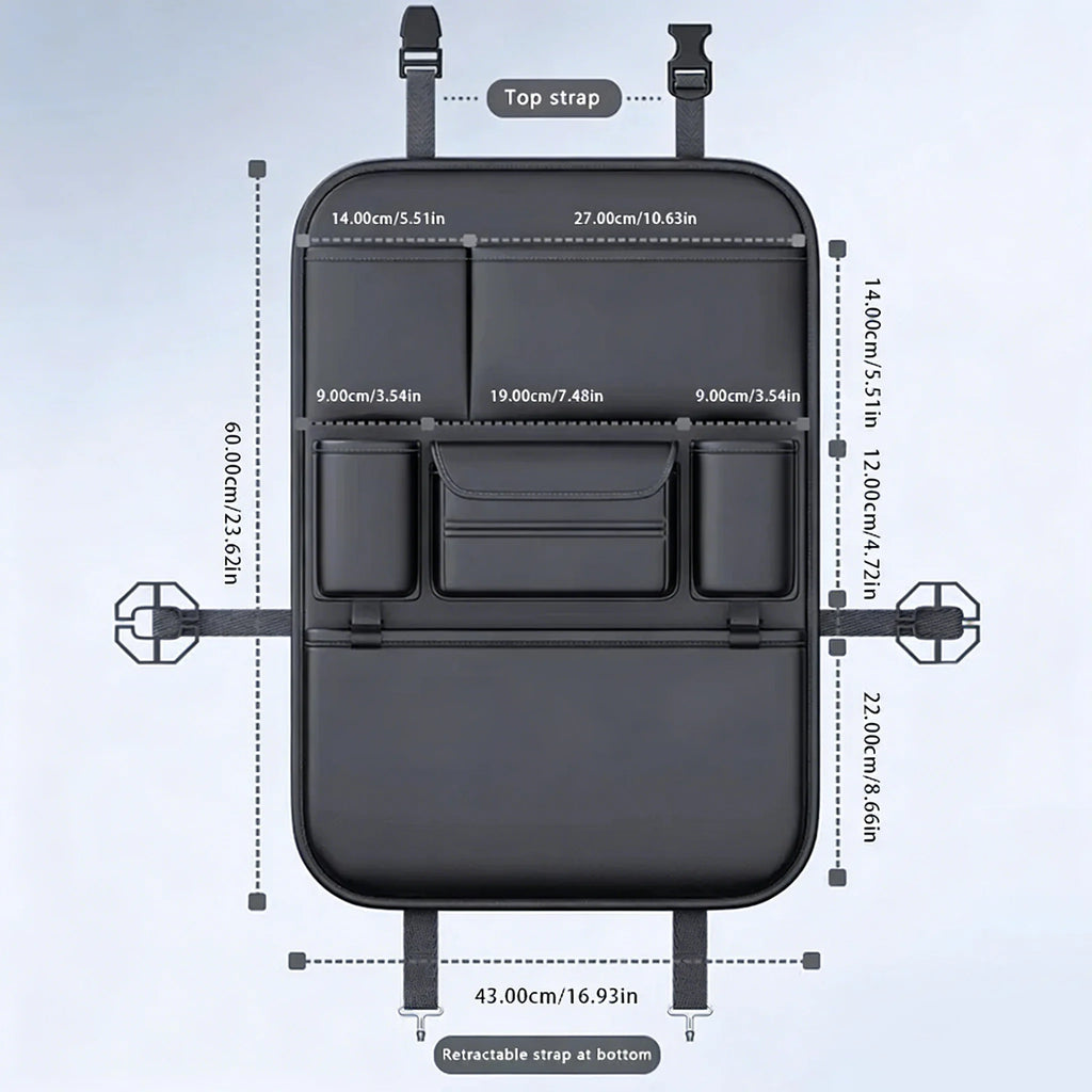 Car Seat Back Organizer – 6-Pocket Waterproof Storage Bag