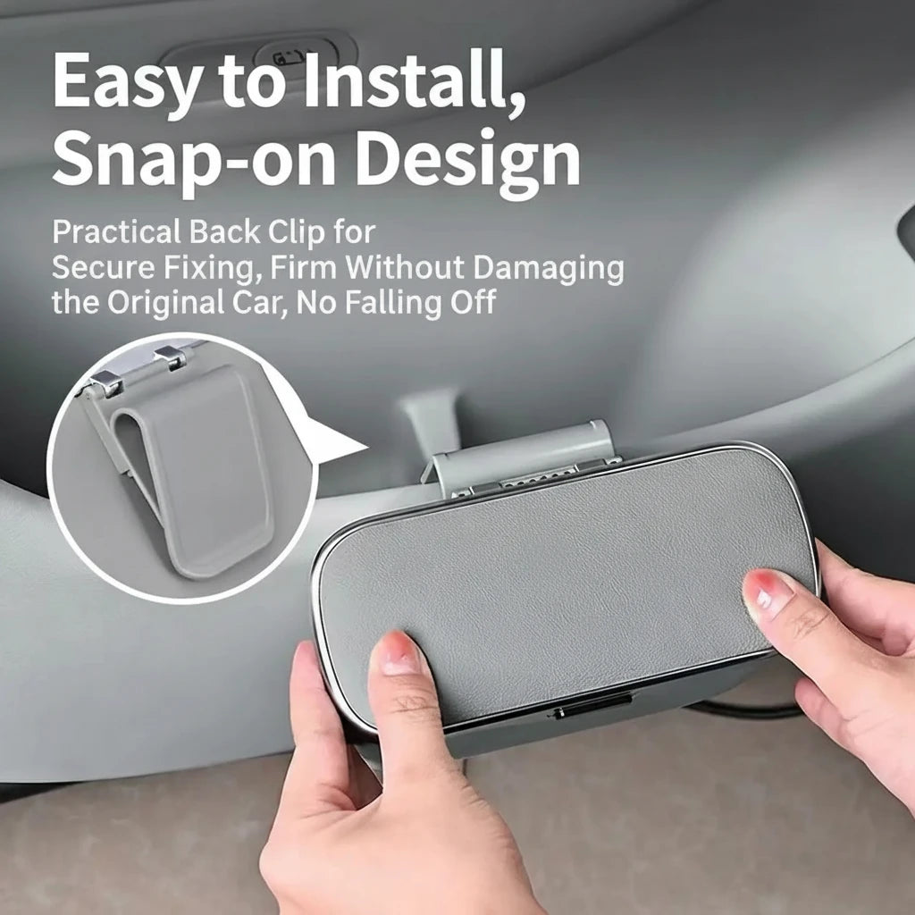 Car Trash Can with Lid – Hanging Storage Bin for Car Interior
