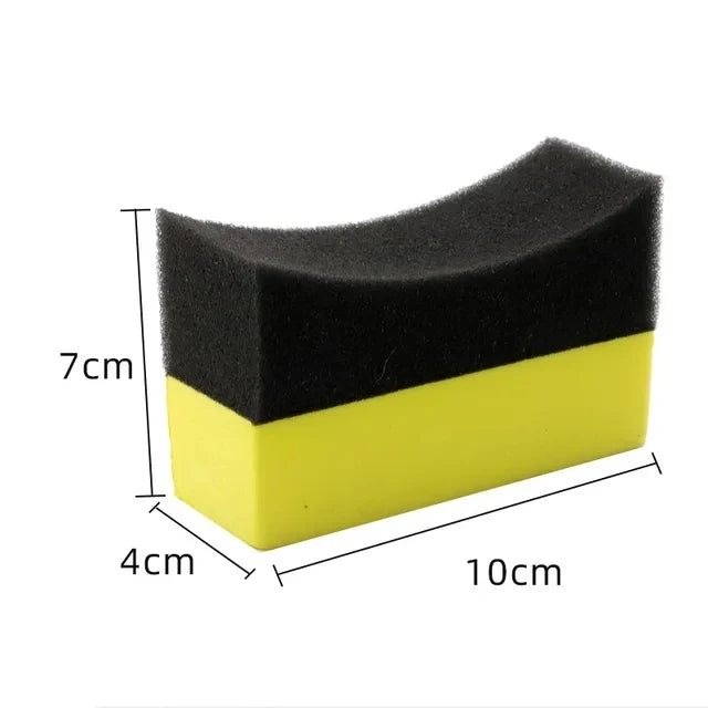 Tyre Shine Applicator – Curved Sponge with Cover for Tyre Dressing