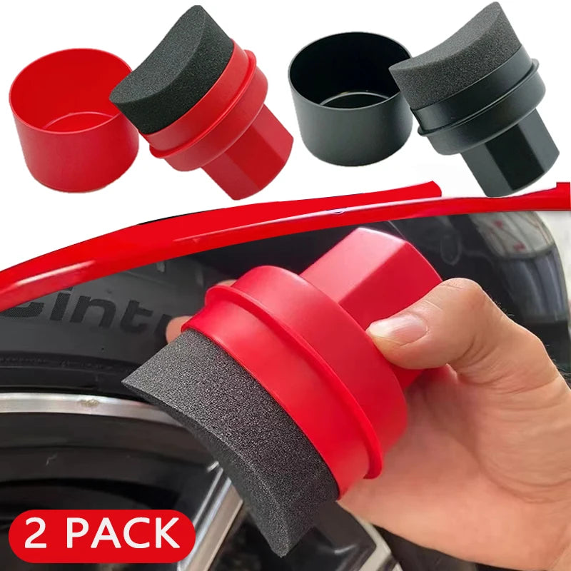 Tyre Shine Applicator – Curved Sponge with Cover for Tyre Dressing