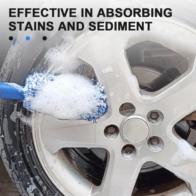 Plush Wheel & Rim Cleaning Brush – Soft Microfiber Tyre Brush