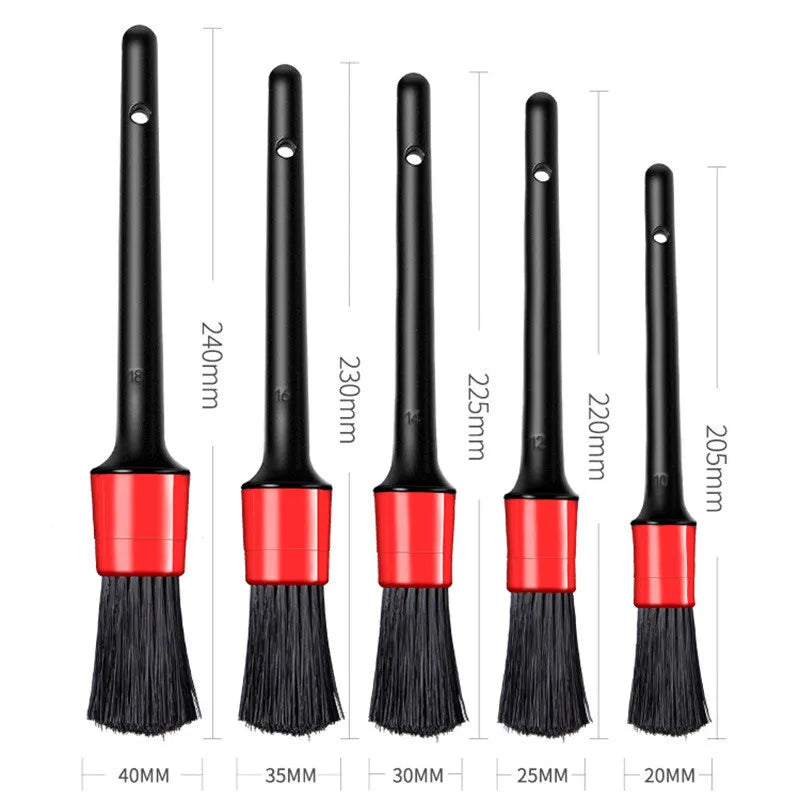 Car Detailing Brush Set – 5 Soft Brushes for Vents, Dash & Interior