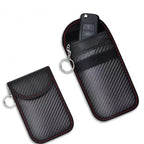 Faraday key pouch carbon-fibre-look finish close-up
