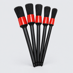 Five-piece car detailing brush set fanned out