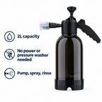 2L capacity hand pump foam sprayer - no power or pressure washer needed