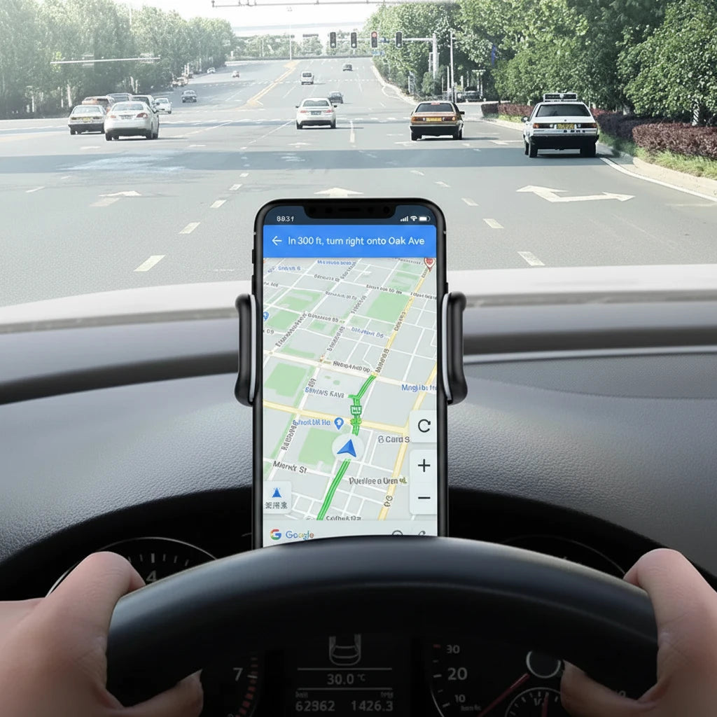 Universal 360° Rotating Car Phone Holder – Secure Dashboard Mount for All Smartphones